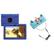 Contixo V8-2 Dark Blue 7-Inch Kids Tablet with 16 GB Storage (Dark Blue) & H1-Unicorn Kid's Fleece Headphones (Unicorn)