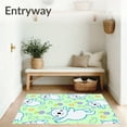 thumbnail image 3 of ODIKA 5'x7' Machine Washable Non-Slip Area Rug, Adorable Kitty Dreams Playful Anime Illustrated Surface Design High Traffic Rug, Green, 724368, 3 of 7