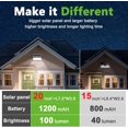 thumbnail image 6 of 6  Solar Motion Lights Outdoor , 270? Wide Angle,3 Modes Solar Wall Lights,  Solar  Flood Lights for Fence Garage Garden Patio Yard, 6 of 6
