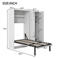 thumbnail image 4 of Twin Size Murphy Bed with Storage Lockers and Wardrobes, Foldable Platform Bed, Wood Murphy Bed Wall Bed Frame for Guest-Room, Home, Office, White, 4 of 9