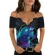thumbnail image 2 of Blusa túnica de manga corta con cuello en V suelta con estampado floral roto para mujer Fridja hj3750, 2 of 6