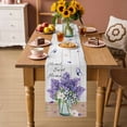 thumbnail image 2 of Purple Lavender Table Runner 72 Inches Long Farmhouse Dress Scarves, Spring Floral Daisy Butterfly Leaves Gray Dining Tablerunner for Coffee Table/Kitchen Island/Party Décor, 13" x 72", 2 of 8