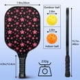 thumbnail image 4 of Pickleball Paddles Set,Pioneer Flower Floral Print Pattern Fiberglass Surface Pickleball Racket Set with 2 Indoor Outdoor Pickleball Balls and Pickleball Bag,Pickle-ball Equipment, 4 of 6