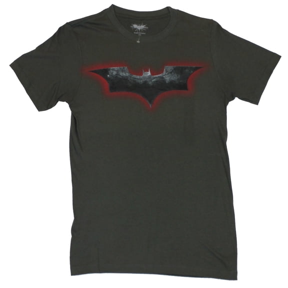 Batman (the Dark Knight Rises) Mens T-Shirt  - Dark Knight Rises Red Black Log (Small)
