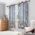 thumbnail image 2 of Yayeee Window Curtains Light Filtering 63"x42" Grommet Panel Pair Home Living Room Decor, Psychedelic Pattern, 2 of 7