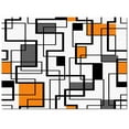 thumbnail image 2 of Area Rug 2'x3' Orange Grey Abstract Geometric Art Modern Washable Area Rugs Non Shedding Floor Carpet Rubber Backing Non-Slip Indoor Mats for Living Room Bedroom Kitchen, 2 of 8