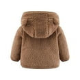 thumbnail image 3 of GYRATEDREAM Infant Baby Boys Girls Fleece Hooded Jacket Coat with Bear Ears Toddler Warm Solid Color Zipper up Outwear Kids Fall Winter Clothes Khaki for 6M-6T, 3 of 3