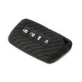 thumbnail image 5 of Carbon Fiber Pattern Soft Silicone Key Fob Cover For Lexus is ES GS RC NX RX LX 200 250 350 2nd Gen 4-Button Smart Key (Black Twill Weave), 5 of 6