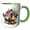 Green/White, variant on 3drose, Three Roosters Image of Watercolor Illustration, 11oz Mug