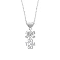 thumbnail image 2 of Delight Jewelry Silvertone Go Team Go Silver tone Bow Heart Necklace, 2 of 4
