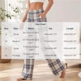 thumbnail image 3 of LOINRODI Women Plaid Wide Leg Pants Elastic High Waist Baggy Fashion Pocket Fall Breathable Casual Trousers Blue XL, 3 of 5