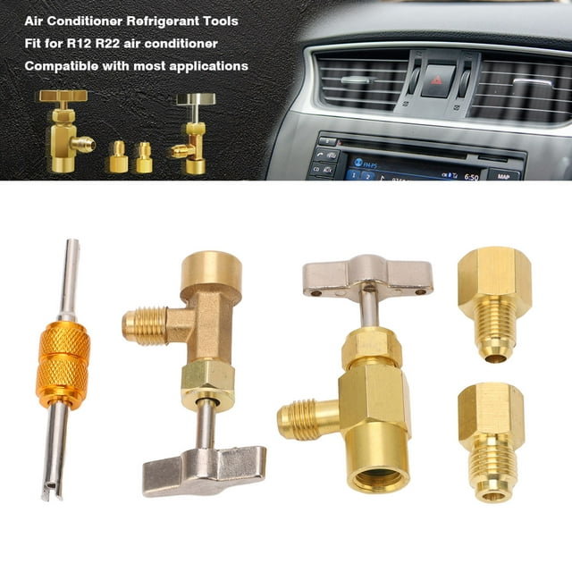Can Tap Valve Refrigerant Dispenser With Adapter, Self Sealing Can Tap Valve For Air Conditioner Manifold Charging Hose