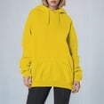 thumbnail image 2 of MuXi Women's Oversized Letter Print Hoodie Soft Pullover Sweatshirt Casual Loose Fit Comfortable Daily Wear (Yellow,XXXL), 2 of 6