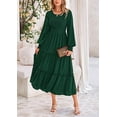 thumbnail image 2 of PRETTYGARDEN Women's Smocked Maxi Dress Spring Casual Long Sleeve Swiss Dot Ruffle Long Flowy Going Out Dresses with Pockets, 2 of 6