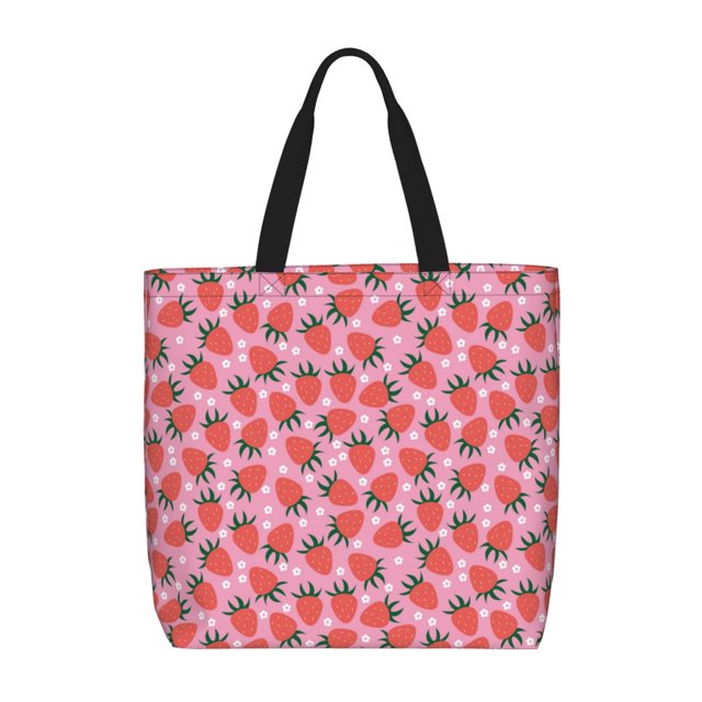 Easygdp Strawberry Bolsa Tote para Mujer, Bolso de Hombro para Trabajo, Playa, Viajes, Compras y Supermercado