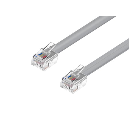 Monoprice Landline Telephone Cable - 7 Feet - RJ12(6P6C) Straight for Data