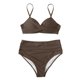 thumbnail image 5 of Mejor Belleza Mujer Traje de Baño de Moda Aumentar el tamaño 2 Piezas Tankini Tops de Bikini y Partes de Abajo Café M, 5 of 5