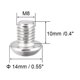 thumbnail image 3 of Tornillos de cabeza redonda hexagonal Uxcell M8 x 0.39'' de acero inoxidable 304 tono plateado 10PCS, 3 of 3
