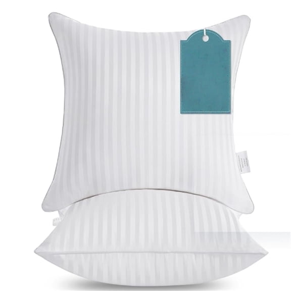 26 x 26 Euro Pillow Inserts, Firm and Fluffy Decorative Square Pillows for Couch Bed Sofa with Soft Cotton Cover White Cushion with Down Alternative Pack of 2
