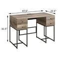 thumbnail image 6 of DUOSONG Rustic Oak And Black 4-Drawer Writing Desk Black+Brown Wood+Metal Furniture Office Desks & Work Surfaces, 6 of 6