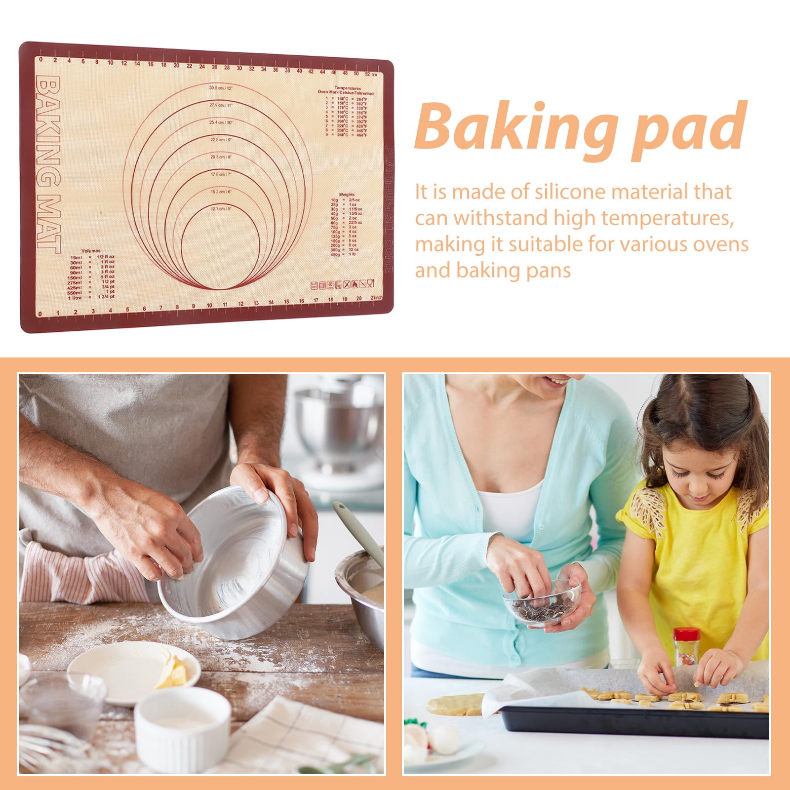 Raindrops Non-Stick Flexible Silicone Baking Mat Oven Liner for Multipurpose Kitchen Use Easy Cleanup and