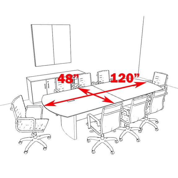Modern Contemporary 10' Feet Conference Table, #MT-MED-C6