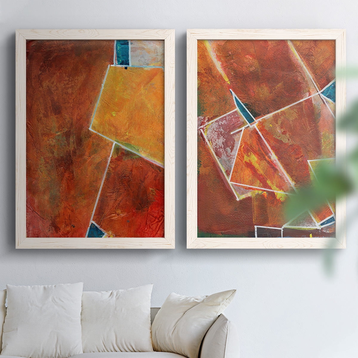 Primary Connection I - Premium Framed Canvas 2 Piece Set - Ready to Hang