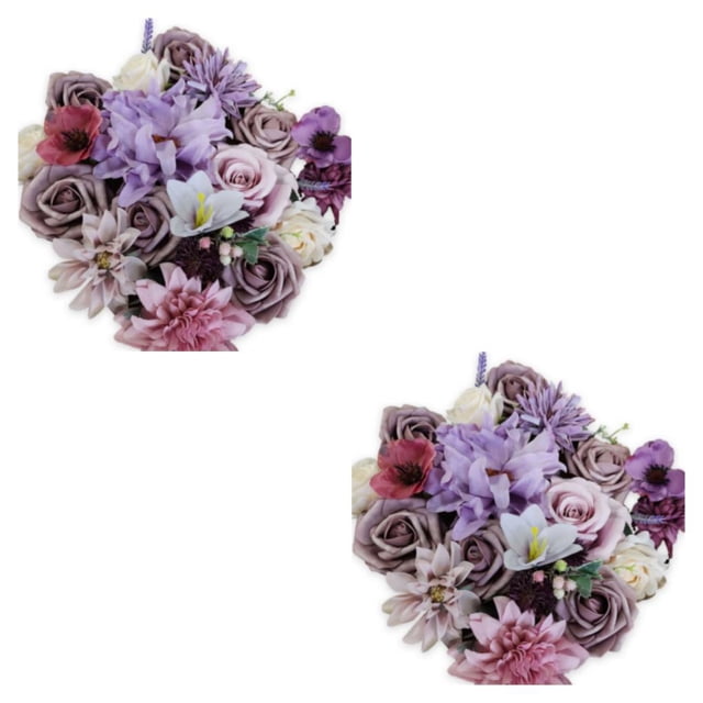 Youkk Transform Space Elegant Artificial Flower Arrangements Wide Application purple LH001 2Set