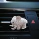 thumbnail image 4 of Accesorios de coche para mujer, ambientador de cristal para coche, elegante decoración interior para coche con almohadillas de repuesto, 100 % hecho a mano, fácil de limpiar, elefante plateado oso de fresa Electrónica, 4 of 5