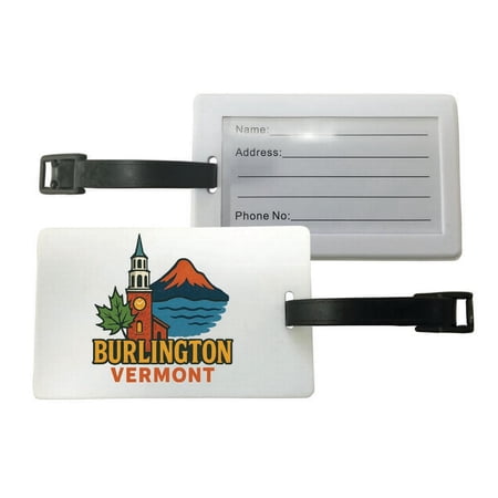 Burlington Vermont Vintage Design Souvenir Luggage Tag