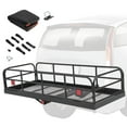 thumbnail image 2 of Ladcaser 500 LBS Foldable Trailer Hitch Cargo Carrier with Bag, 60" x 24" x 14" Vehicle Cargo Rack Carrier, 2" Receiver Rear Luggage Rack Basket for SUV Pickup Camping Traveling, 2 of 8