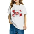 thumbnail image 2 of uublik T-shirt Feuille d'Érable Canadienne pour Garçons Manches Courtes Hauts Enfants T-Shirts d'Été Col Rond T-Shirts Mode 3T-10, Blanc, 2 of 6