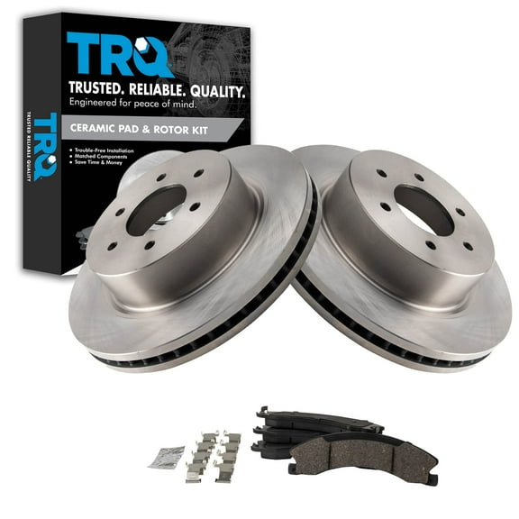 TRQ Front Ceramic Disc Brake Pads & Rotor Kit for Nissan Titan XD Truck BKA19413