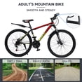 thumbnail image 3 of Mountain Bike, 24 Speeds with Disc Brakes High-Carbon Steel Frame Mens Womens Mountain Bike, 24 26 27.5 Inch Front Suspension MTB Bicycle for Adult & Teenagers, 3 of 12