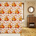 thumbnail image 2 of Erosebridal Autumn Pumpkin Shower Curtain 72Wx84L,Fall Harvest Bathroom Shower Curtain,Orange, 2 of 6