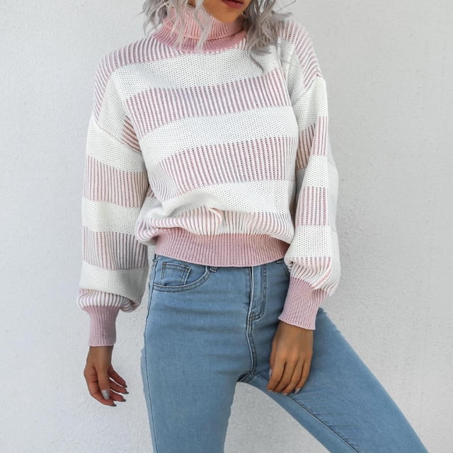 EGNMCR Turtleneck Sweater for Men,Sweaters for Men Ladies And Winter Solid Color Turtleneck Pullover Design Sweater Long Sleeve Top Turtleneck Sweater Women Sweater