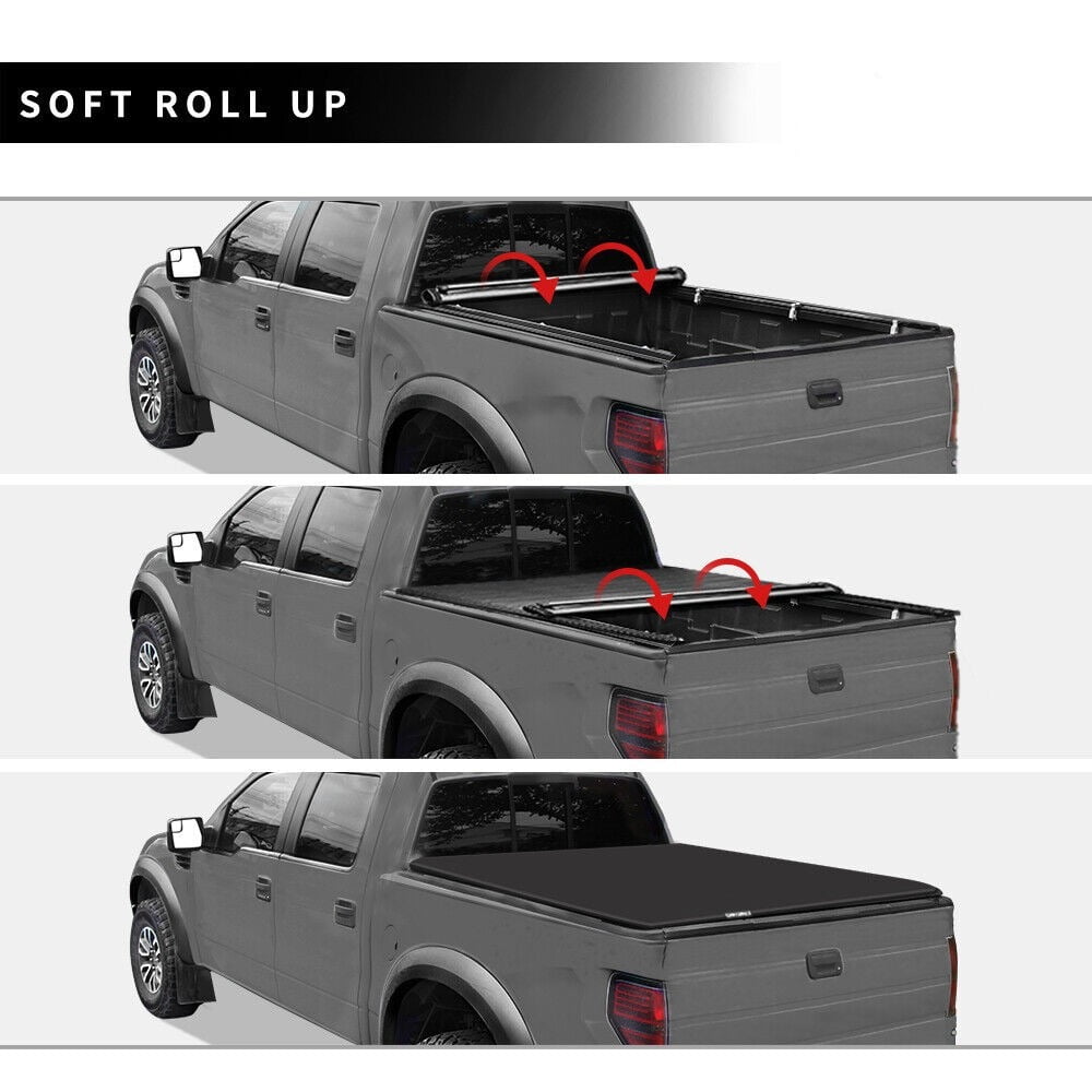 RVNI 6.4 ft Bed Soft Roll Up Truck Bed Tonneau Cover for 2019 -2023 Dodge Ram 1500 New Body Style