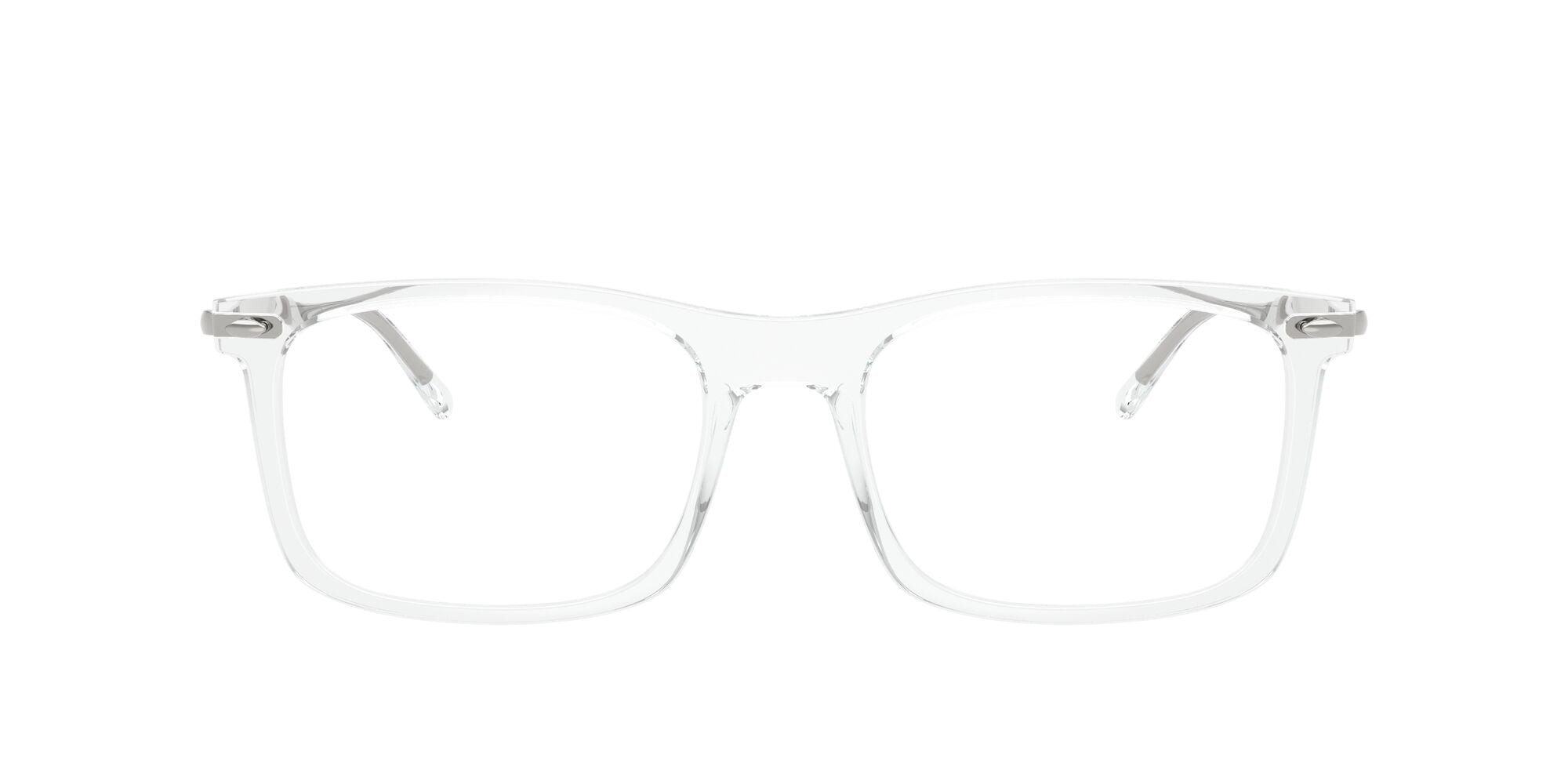 Ray-Ban Eye Glasses with Polished Transparent Nylon Frames and Demo Lens, Size 56