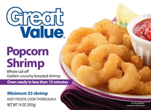 Great Value Popcorn Shrimp, 14 oz