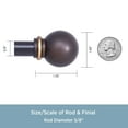thumbnail image 3 of Chelsea 48-86 in. Decorative Curtain Rod & Holdback Set, 5/8 in. Diameter, 3 of 6