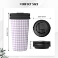 thumbnail image 3 of Goofa Purple Checkboard for Insulated Travel Coffee Mug Spill Proof Leak Proof 16 OZCoffee Tumbler Reusable Coffee Cups with Lids Thermos for Hot and Cold Drink, 3 of 8