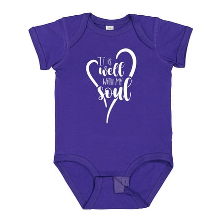 

Inktastic It is Well with My Soul Heart Design Gift Baby Boy or Baby Girl Bodysuit