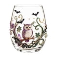 thumbnail image 2 of Halloween Glass Cups 15 Oz Stemless Glass, Mystical Owl and Bat Themed Halloween Drinking Glass, Seasonal Drinkware for Home Bar Parties, Novelty Halloween Glass for Holiday Table, 2 of 9