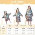 thumbnail image 4 of FORMRS Wearable Blanket Hoodie with Sleeves for Kids Cozy Flannel Sweatshirt, Blue Art Pattern, 4 of 7