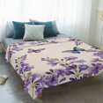 thumbnail image 4 of Purple Flowers Blanket Soft Cozy Warm Throw Blanket for Couch, Plush Fuzzy Flannel Fleece Blankets for Sofa, Butterfly Spring Floral Rustic Farmhouse Bed Blankets Lightweight Gifts for Women, 40"x60", 4 of 9
