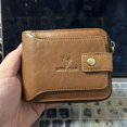 thumbnail image 1 of Genuine Leather Zipper Wallet For Men - RFID Blocking Large Capacity Credit Card Holder Holder Wallet, Business Style, Solid Color, 1 of 4