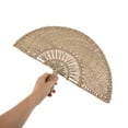 thumbnail image 5 of OUNONA Beige Handmade Woven Wall Fan Decor, Rustic Boho Style Natural Straw Material, Perfect Home Display, 5 of 6