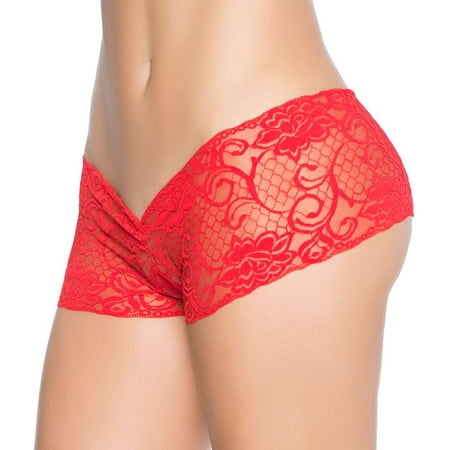 Women s 98 Peek-A-Boo Crotchless Boyshort Panty