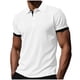thumbnail image 2 of Ceisia Men's Slim Fit Short Sleeve Turndown Collar Jacquard Polo Shirt with Contrast Cuffs White XXL Gifts, 2 of 9