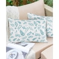 thumbnail image 6 of Teal Leaves Throw Pillow Cover 24 x 36 Inch Decorative Pillow Cover Summer Plants Flowers Vintage Pastoral Lumbar Pillowcase Seasonal Rectangle Cushion Case for Couch Sofa Bed Living Room, 6 of 7